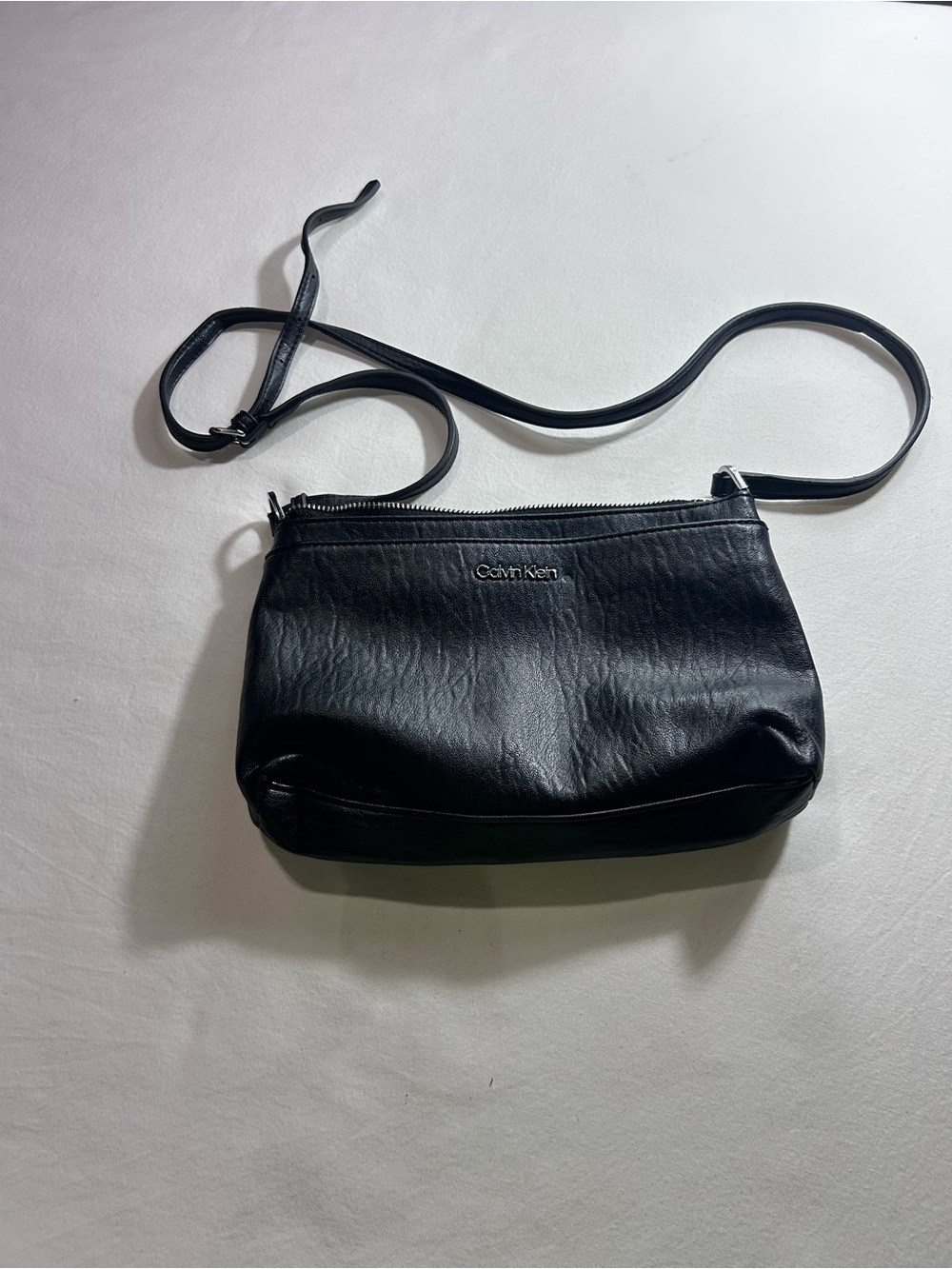 Calvin Klein Black Leather Crossbody Pouch